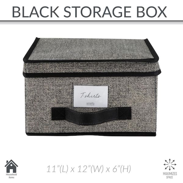 Simplify 12 in. x 24 in. x 18 in. Black Fabric Blanket Bag 25425-2PK-BLACK  - The Home Depot