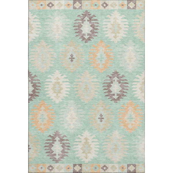 Addison Rugs Mayfield Premium Machine Washable Abstract AMF983 Mint 10 ft. x 14 ft. Area Rug