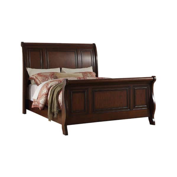 Marvelous Antique Cherry Wooden Queen Bed