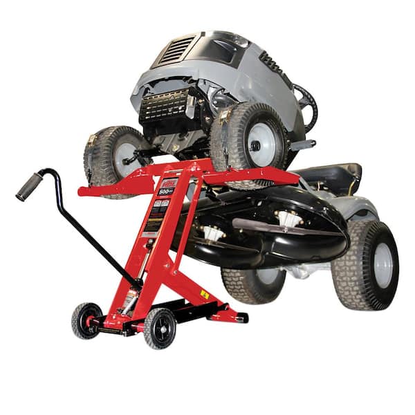 Details about   500 Lb Riding Lawn Mower Lift Maintenance Jack Folding Universal ZTR Wheel Pads 