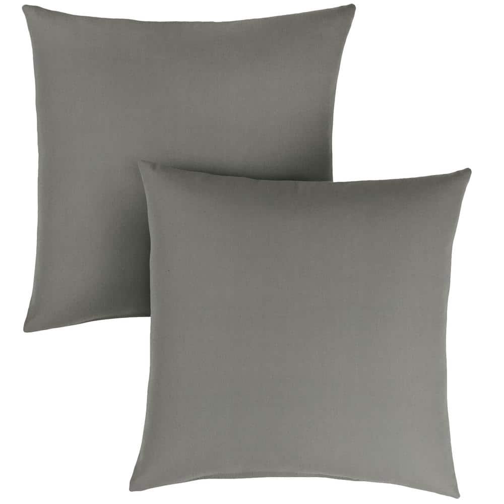 Sunbrella Canvas Charcoal Outdoor Knife Edge Throw Pillows (2-Pack)