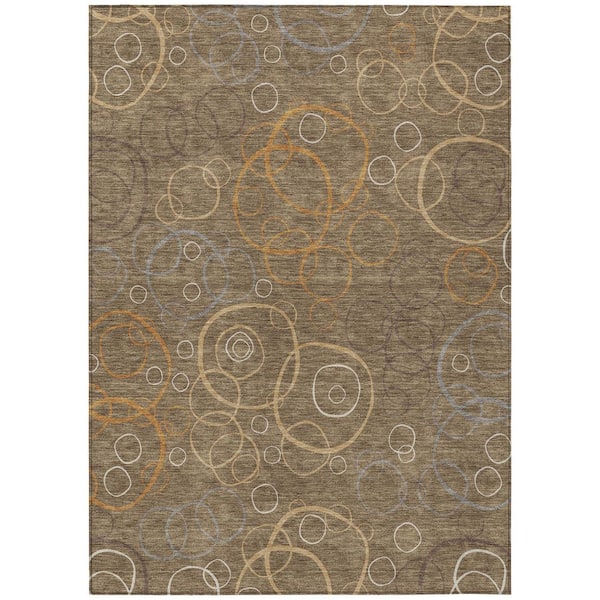 Chantille Machine Washable Indoor/Outdoor Abstract ACN2408 Brown 8 ft. x 10 ft. Area Rug
