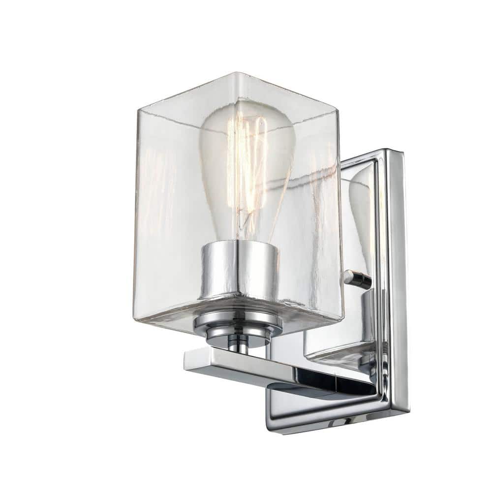 1-Light 4.75 in. Chrome Sconce