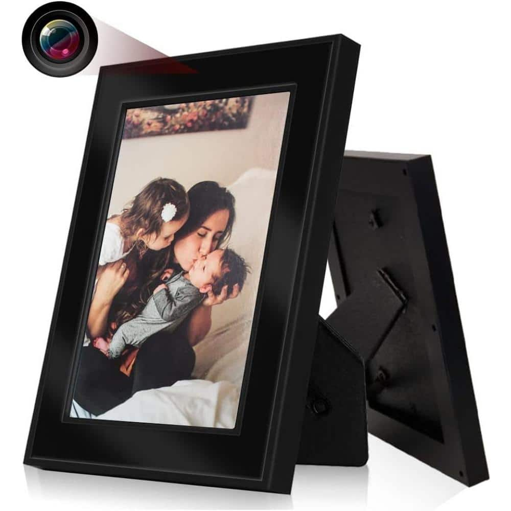 Indoor Spy Security Camera Hidden Photo Frame with Motion Detection for Home and Office in Black -  Etokfoks, MLPH020LT080