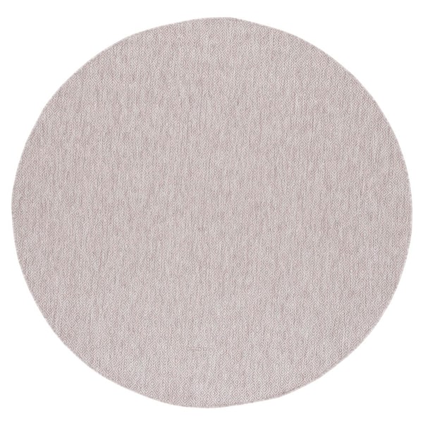 Courtyard Beige/Beige 9 ft. x 9 ft. Dotted Diamond Indoor/Outdoor Round Area Rug