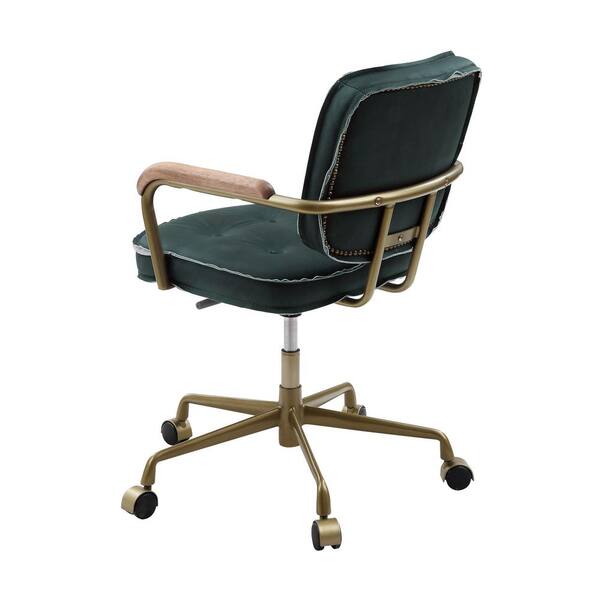 Acme Furniture Siecross Emerald Green Top Grain Leather Office 