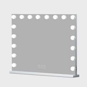32 in. W x 24 in. H Large Rectangular Framed Dimmable LED Tabletop Mounted Bathroom Makeup Mirror in White