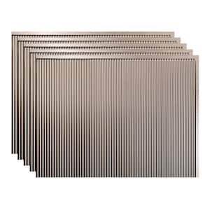 Rib 18.25 in. x 24.25 in. Vinyl Backsplash Panel in Brushed Nickel (5-Pack)