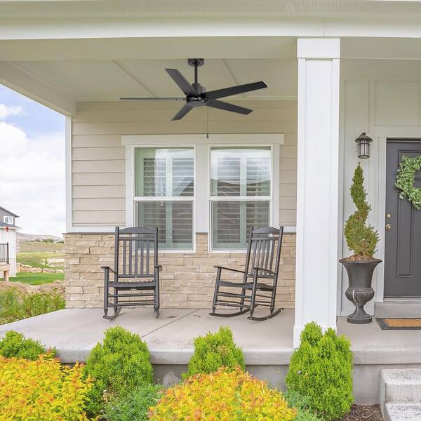 Sunil 52 in. Indoor 3-Speed Black Ceiling Fans with Pull Chain and Downrod No Light