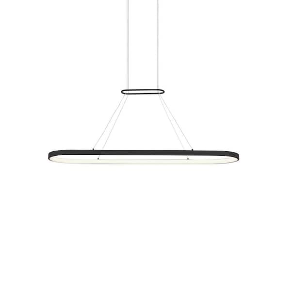 Eerie 47 in. 1 Light 58-Watt Black Integrated LED Pendant Light