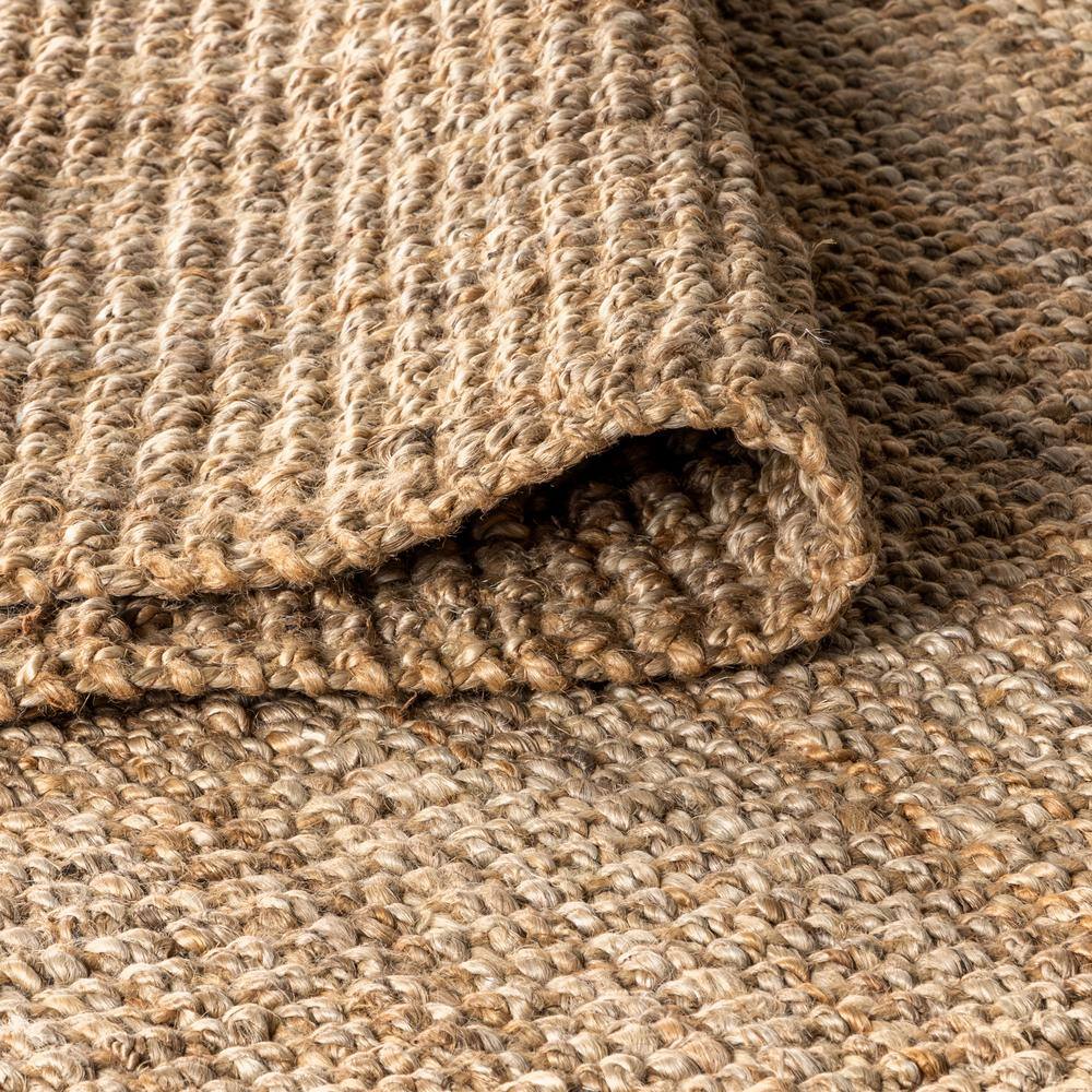 Ivory Handmade Braided Reversible Jute Area Rug