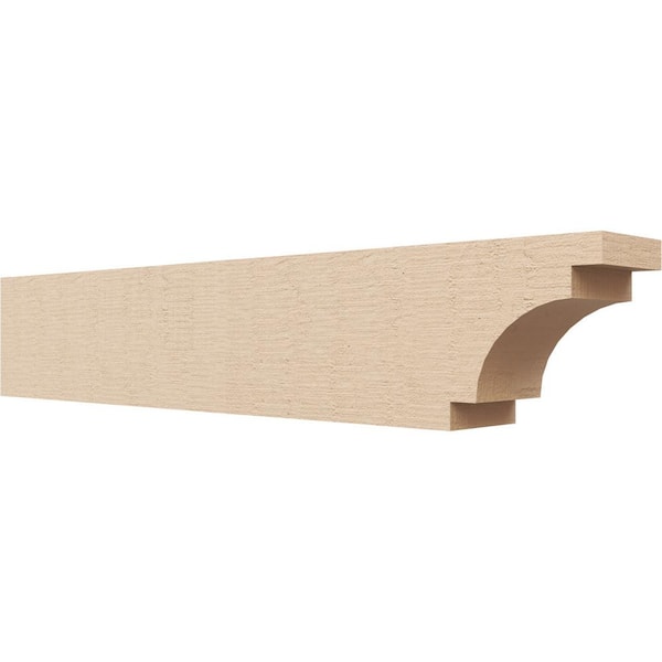 Ekena Millwork 4-in. x 6-in. x 32-in. Mediterranean Woodgrain, Primed Tan Timberthane Polyurethane Rafter Tail Brace