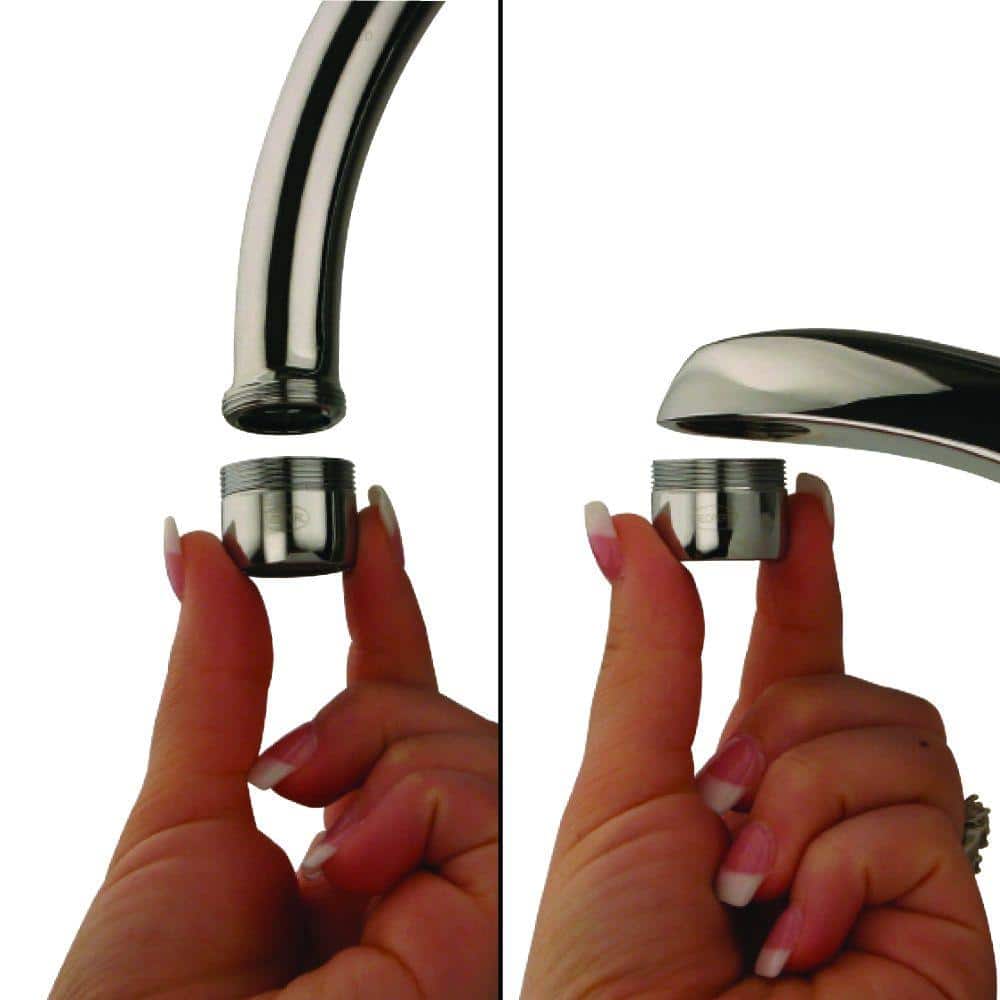 Chrome Brass Dual-Thread Water-Saving Faucet Aerators 6-Pack