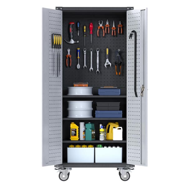 Kaikeeqli 16 in. D x 31 in. W x 71 in.H Metal Storage Freestanding ...