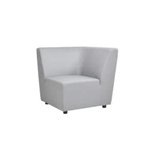 Cleo 34 in. Modular Axroma Upholstered Deep Seating Patio Outdoor Corner Chair in Light Gray