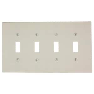 Almond 4-Gang Toggle Wall Plate (1-Pack)
