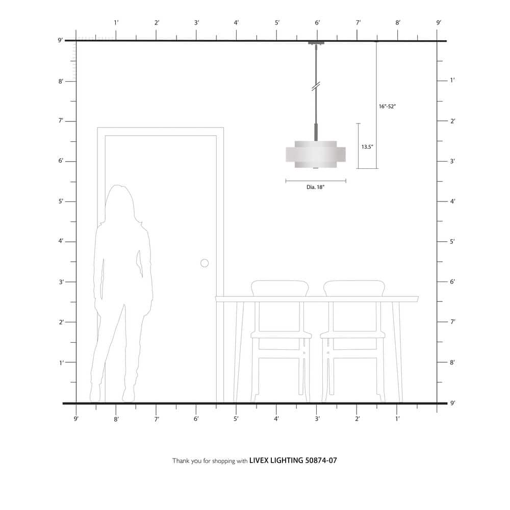 Bronze 4-Light Pendant with Off-White Drum Shade