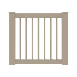 Bella Premier Series 42 in. Clay Vinyl Rail Gate Kit with 1.5 in. Square Balusters