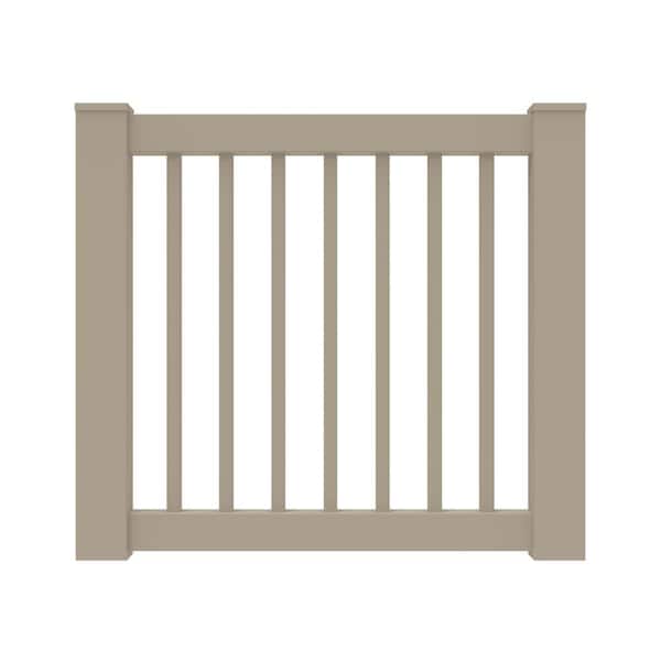 Barrette Outdoor Living Bella Premier Series 42 in. Clay Vinyl Rail Gate Kit with 1.5 in. Square Balusters
