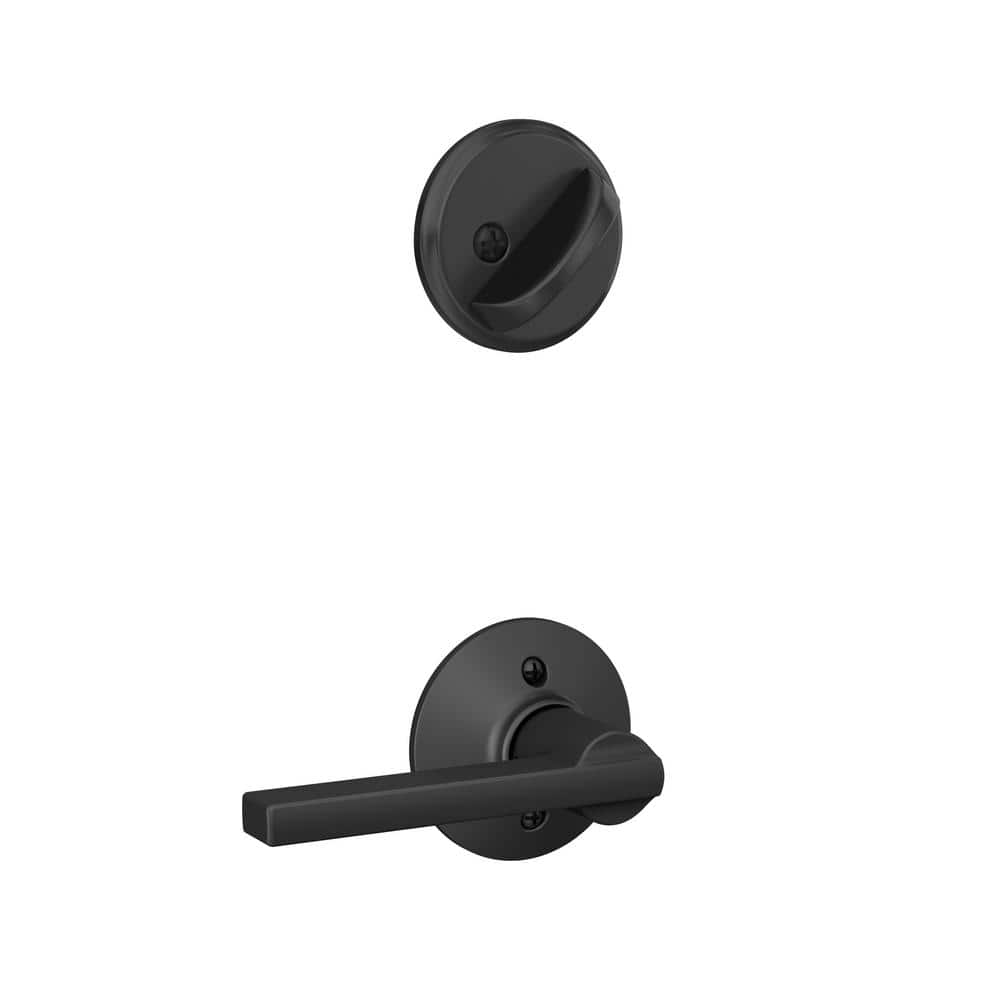 Matte Black Single Cylinder Deadbolt and Keyed Entry Lever Set