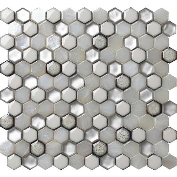 Apollo Tile White 4 in. x 5 in. Hexagon Polished and Honed Marble Floor and Wall Mosaic Tile Sample (0.13 sq.ft./Piece)