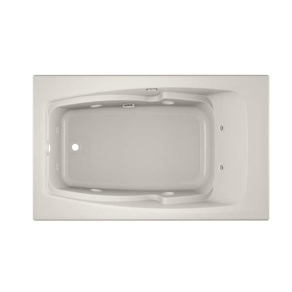 JACUZZI CETRA 60 in. x 36 in. Rectangular Whirlpool Bathtub with Left Drain in Oyster