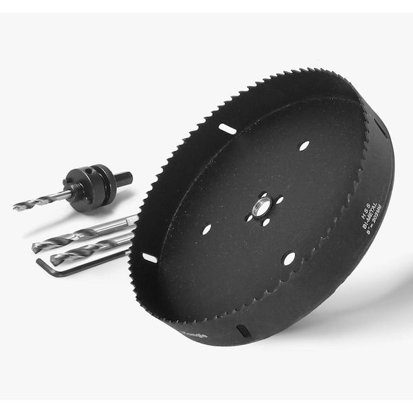 8 in. Bi-Metal Hole Saw with Quick Change Arbor for Cornhole Boards Recessed Lights Wood Plastic Drywall Soft Metal