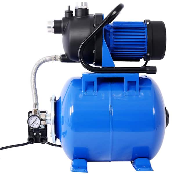 Blue 1.6HP Shallow Well Pump with Pressure Tank,Garden Water Pump, Irrigation Pump,for Home Garden Lawn Farm