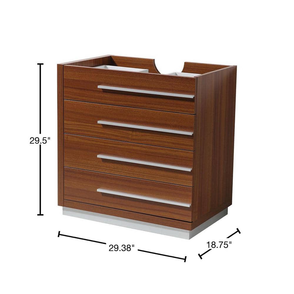 Teak 30" Modern Engineered Wood Bathroom Vanity Base