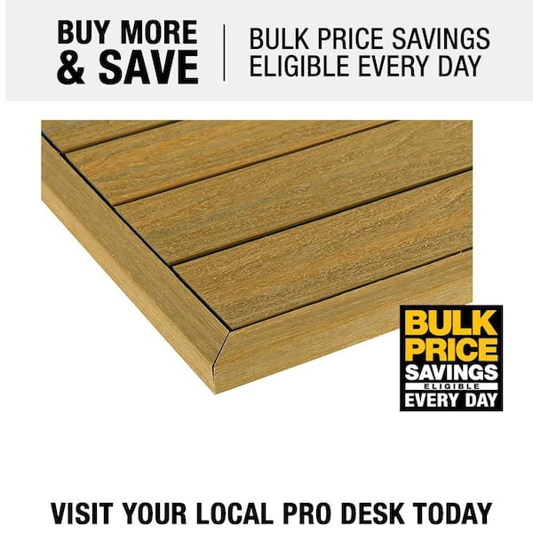1/12 ft. x 1 ft. Quick Deck Composite Deck Tile Outside Corner Trim in English Oak (2-Pieces/Box)