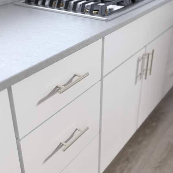 4-Pack Solid Bar 5-1/16 in. (128 mm) Modern Cabinet Drawer Bar Pulls in Stainless Steel