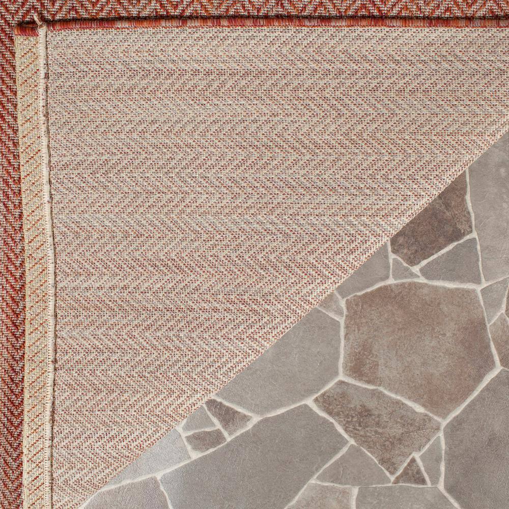Reversible Courtyard Red & Beige Flat Woven Synthetic Area Rug - 8' x 11'