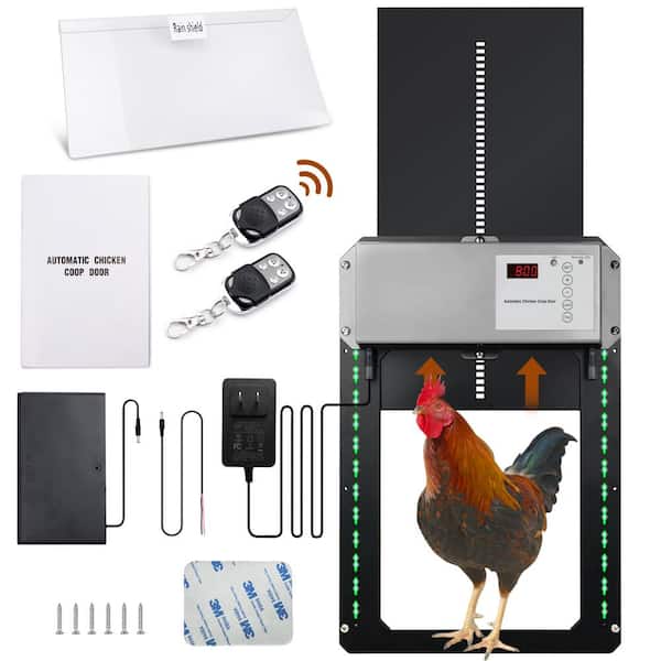 Hillstry 1-Acre Sensor Timer Controlled Automatic Wireless Chicken Coop Opener Kit