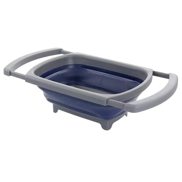 Tlovudori Silicone Sponge Holder Kitchen Bath Sink Double Side Hanging  Storage Basket (LB41-Blue)