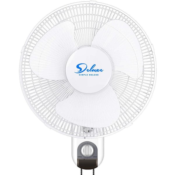 Edendirect 16 in. 3-Speed White Indoor/Outdoor Wall Mount Fan with Adjustable Tilt