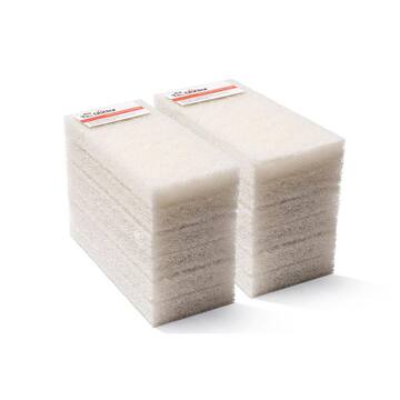 4.5 in. x 10 in. x 1 in. White Light Duty Non-Scratch Water Based Latex Resins Maximum Scrub Power Pads (12-Pack)