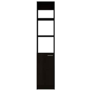 13.03 in. W x 10.4 in. D x 63.8 in. H Black Rectangle Linen Cabinet With 3-Shelf and Door