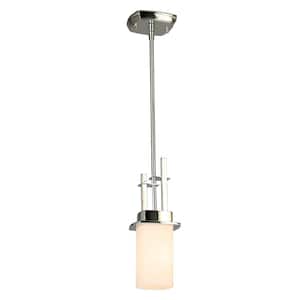Vlacker 1-Light Chrome Mini Pendant with Frosted Opal Glass Shade