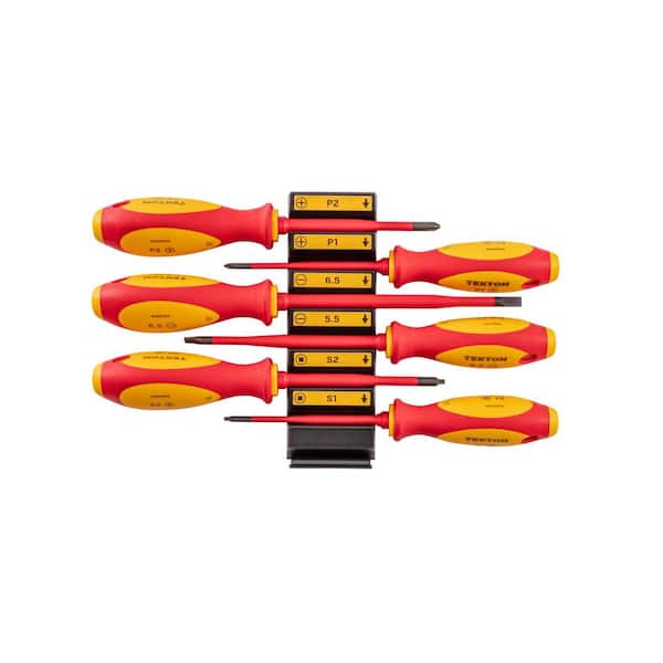 Phillips, Slotted, Square Insulated Screwdriver Set with Modular Organizers, 6-Piece (#1-#2,5.5-6.5 mm, #1-#2)