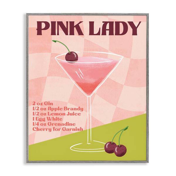 Stupell Industries Retro Pink Lady Recipe by Deane Beesley Gray Framed Food Giclee Art Print 20 in. x 16 in.