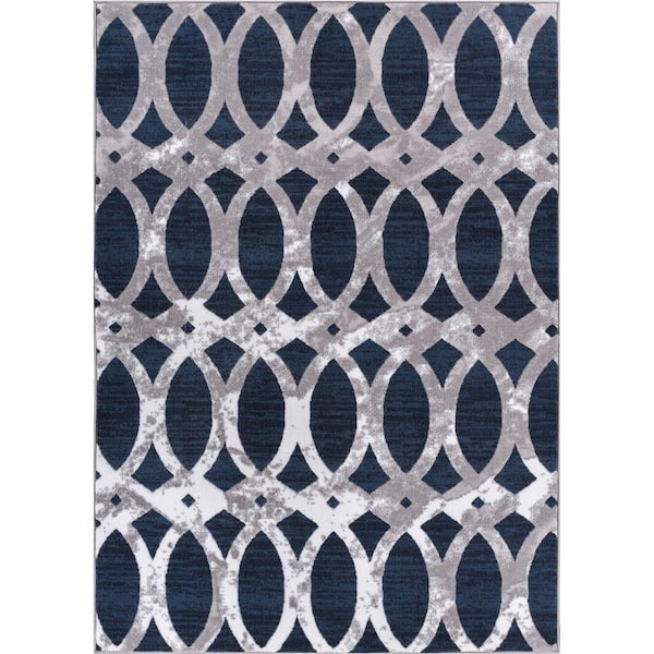 Well Woven Dulcet Exotic Blue 8 ft. x 10 ft. Modern Area Rug