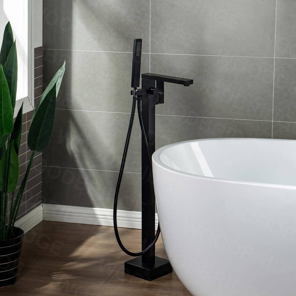 Water Pipes Design Industrial Black Matte Finish Bathtub Faucet