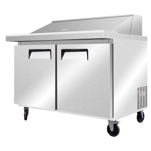 48 in. 12.96 cu. ft. Commercial Sandwich Prep Table mega top Refrigerator in Stainless Steel, 18Pans