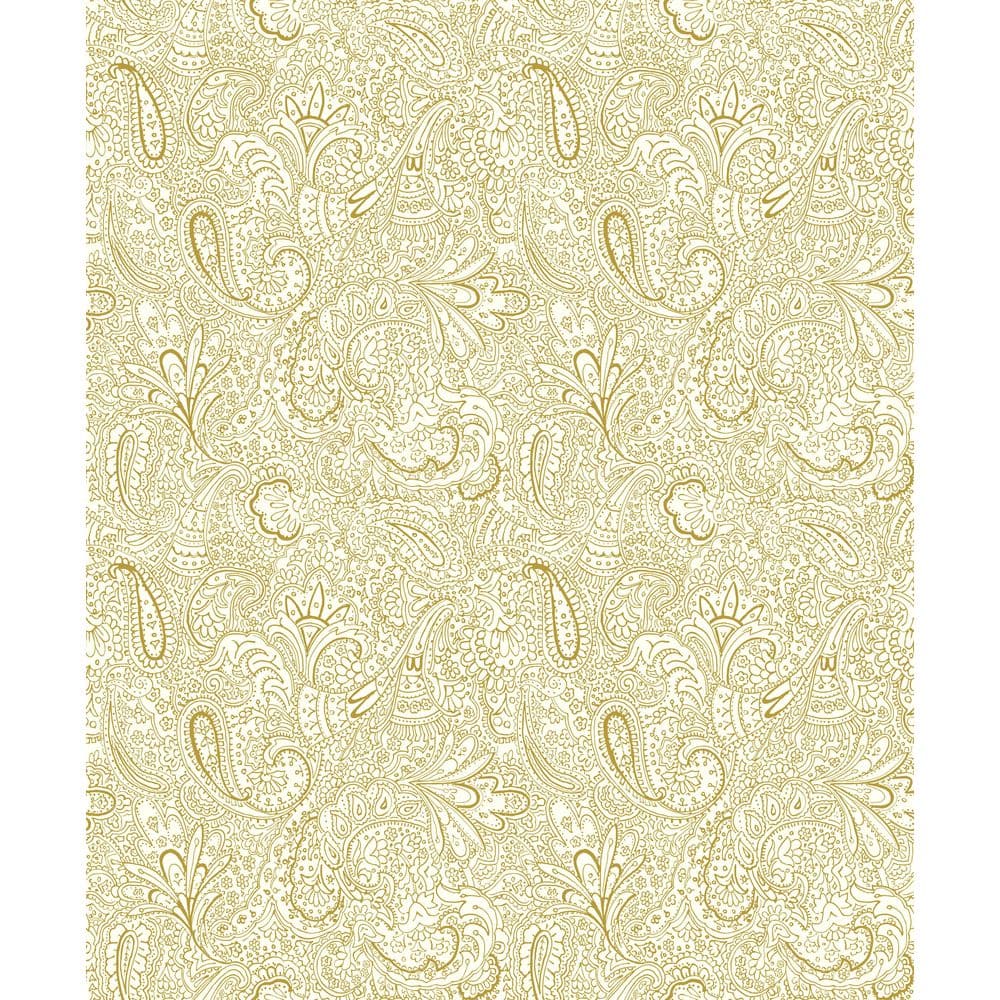 Elegance Collection Gold Paisley Trellis Metallic Raised Ink Non-Pasted Non