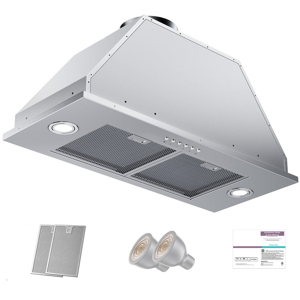 30 in. 900 CFM Convertible Insert Range Hood in Stainless Steel with LED Lighting, As Low as 35 dB, 10-Year Warranty