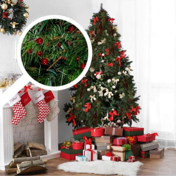 12 Pcs Christmas Tree Picks Decorations Red Green Christmas Sprays