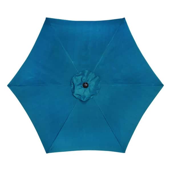 9 ft. Steel Tiltable Market Patio Umbrella 1.5 in Ocean Blue