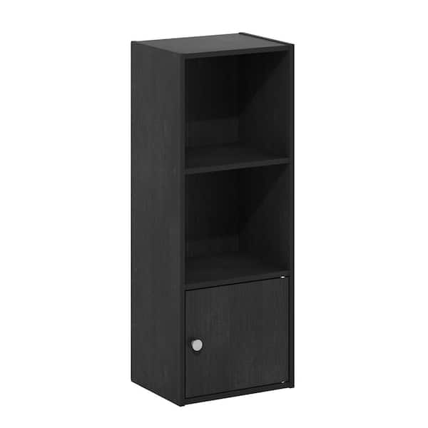Furinno Luder 12 in. W Blackwood 2-Shelf Bookcase with 1-Door