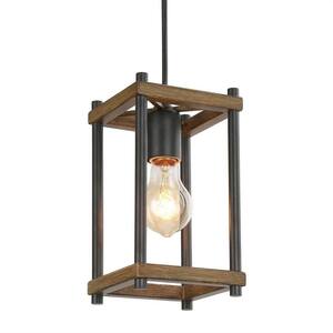 1-Light Pine Texture Single Pendant Chandelier Perfectly suited for living rooms, dining areas, bedroom and entryways
