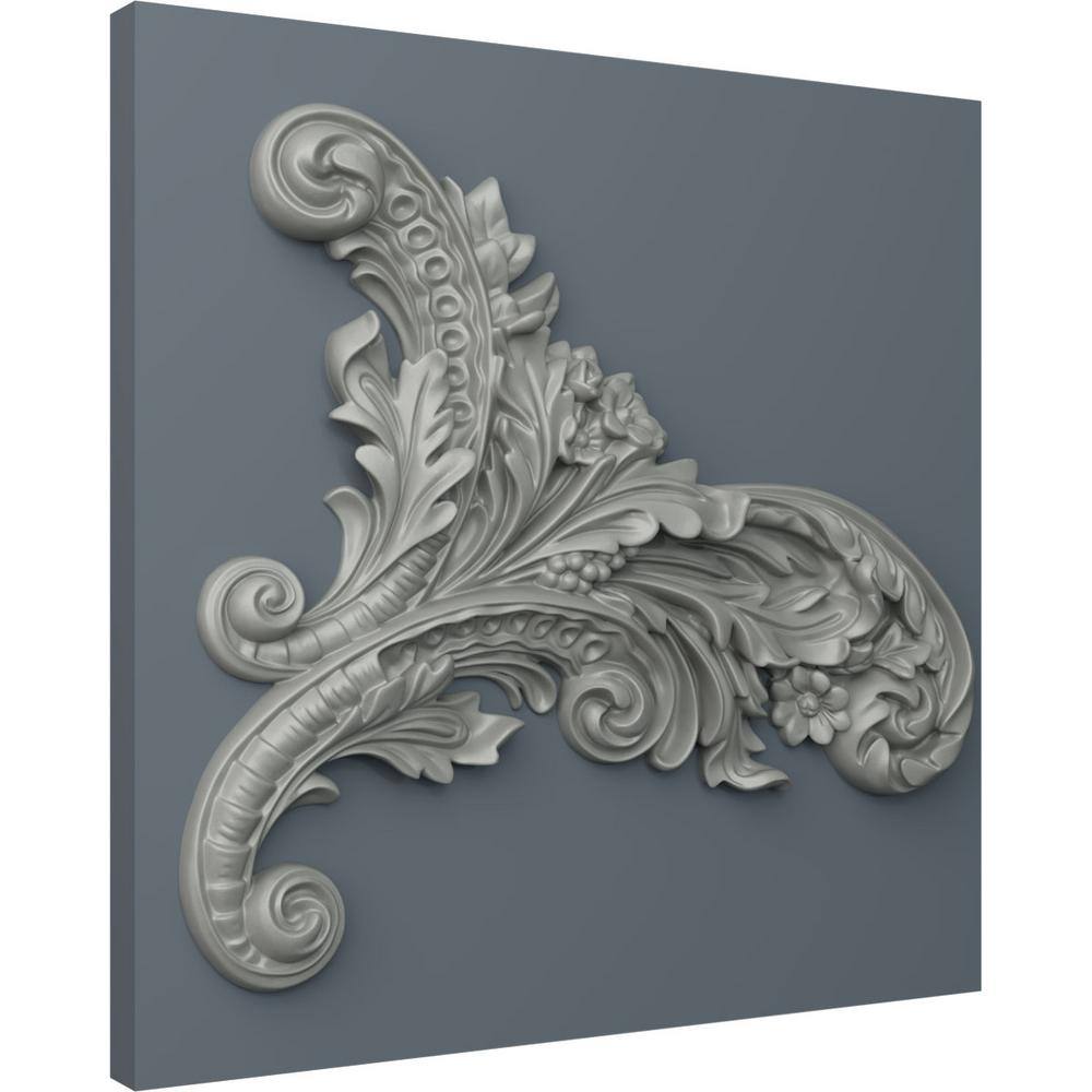 Primed White Polyurethane Architectural Onlay, 12.25" x 11.25"